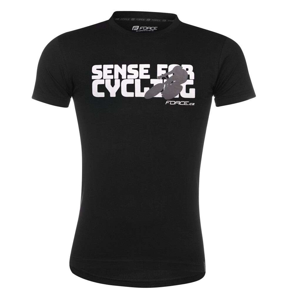triko FORCE SENSE krátký rukáv,černé,bílý tisk