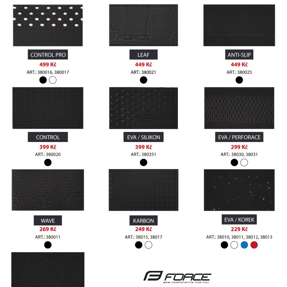 vzorník omotávek FORCE 2026 - CZK verze