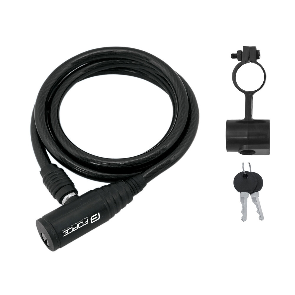 zámek F ECO spirálový s držákem 120cm/8mm, černý