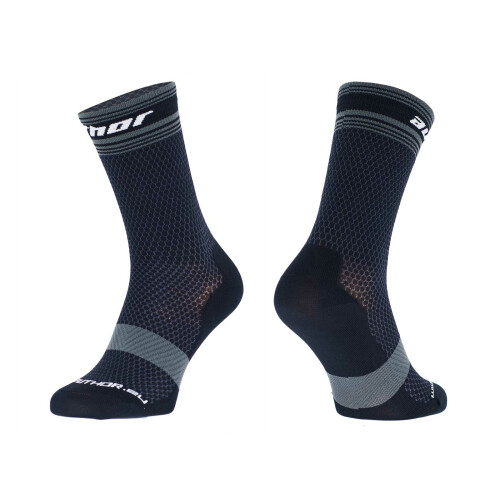 AUTHOR Ponožky Stripe X6 L 41-44 (černá/šedá)