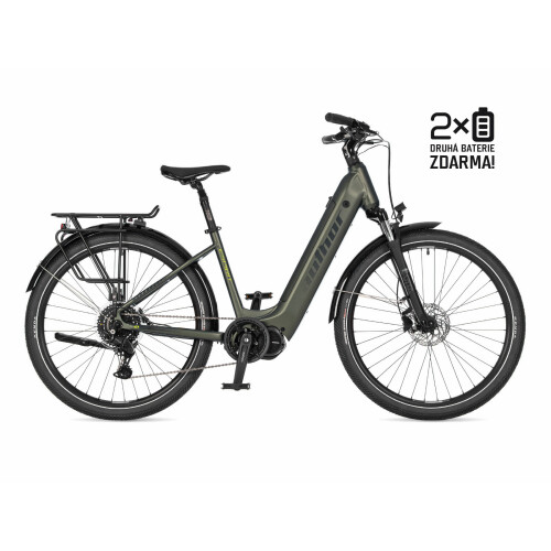 AUTHOR Espirit 17" zelenozlatá-matná/černá/limeta touring E-kolo s baterií navíc