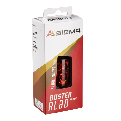 blikačka zadní SIGMA BUSTER RL80 USB-C, černá