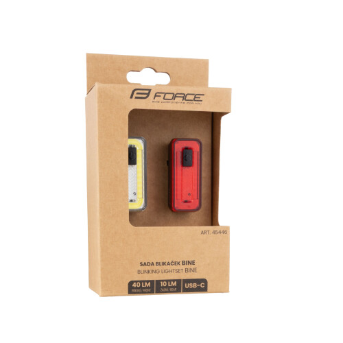 blikačky sada FORCE BINE USB přední+zadní