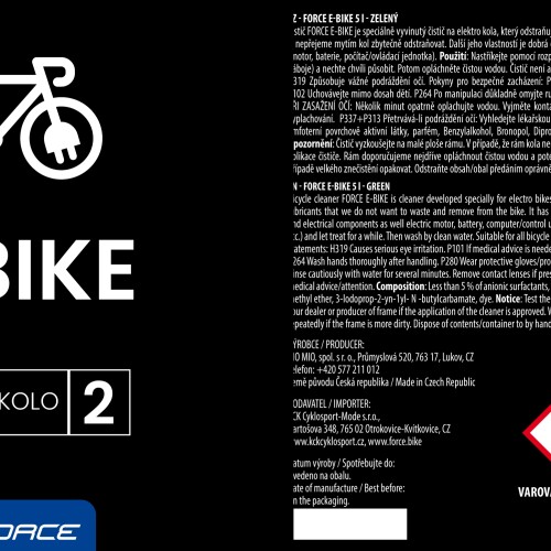 čistič FORCE E-BIKE k doplnění - 5l - zelený