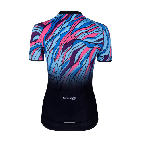 dres F LIFE LADY kr. rukáv, črn-modro-růžový