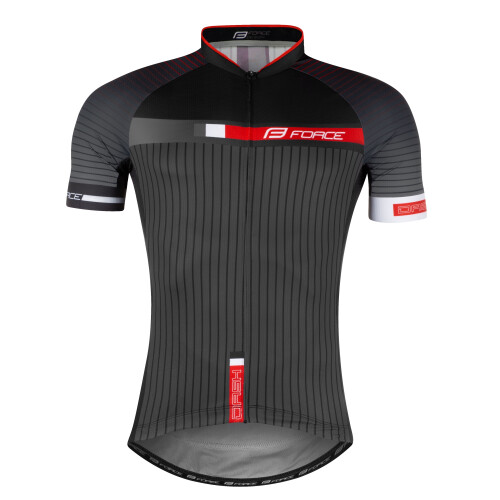 dres FORCE DASH krátký rukáv,šedo-červeno-černý