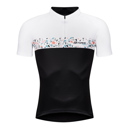 dres FORCE ROCK krátký rukáv, černo-bílý