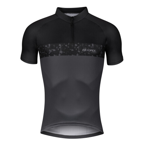 dres FORCE ROCK krátký rukáv, šedo-černý