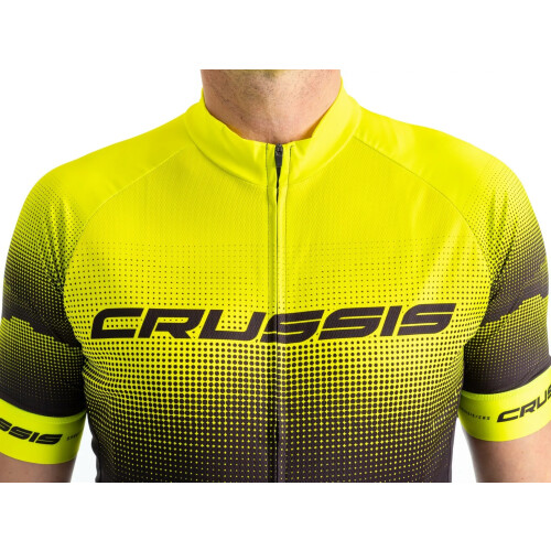 Cyklistický dres CRUSSIS, krátký rukáv, černá/žlutá