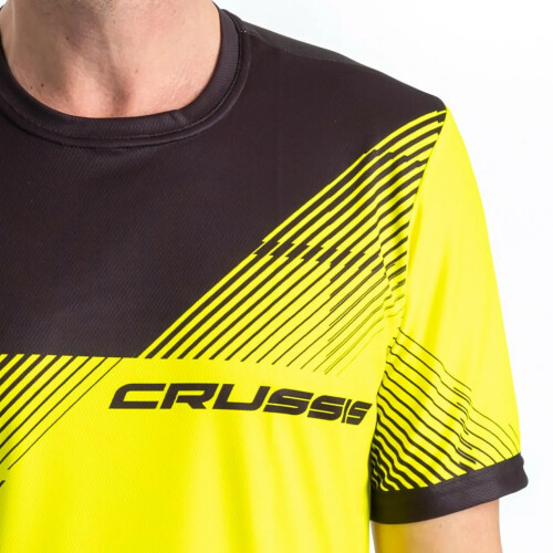 Sportovní tričko CRUSSIS, krátký rukáv, žlutá/černá