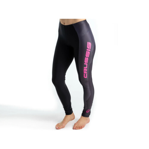 Dámské elastické kalhoty CRUSSIS, černá/růžová