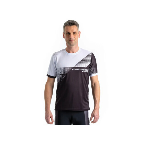 Sportovní tričko CRUSSIS - ONE, krátký rukáv, černá/bílá