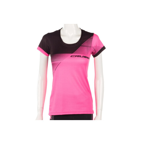 Crussis  Dámské sportovní tričko CRUSSIS, krátký rukáv, růžová/černá
