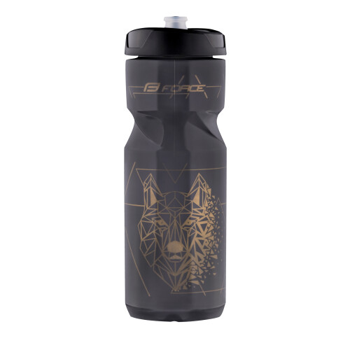 láhev FORCE LONE WOLF 0,8 l, černá kouřová-zlatá