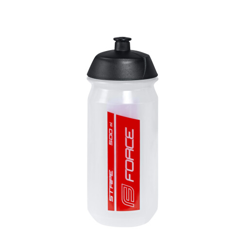 láhev FORCE STRIPE 0,5 l, transparentní-červená