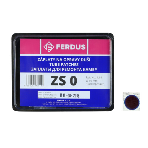 lepení-záplata FERDUS ZS0 kulatá 16mm box 100ks