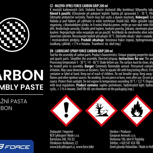 mazivo-sprej FORCE Carbon Grip 200ml