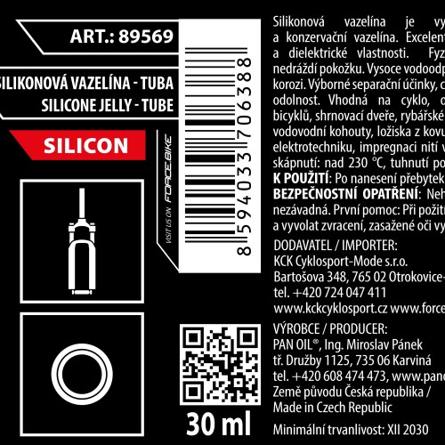 mazivo-tuba FORCE silikonová vazelína, 30ml