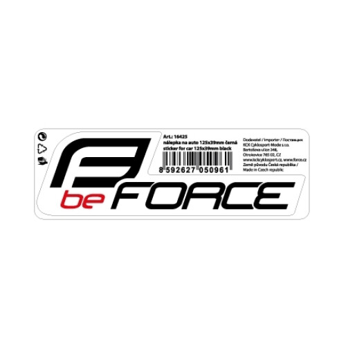 nálepka FORCE na auto 125x39mm černá