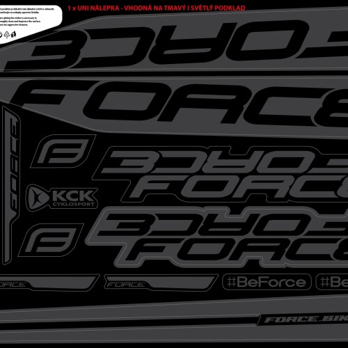 nálepky FORCE MOD na rám, 37x27cm, UV lak