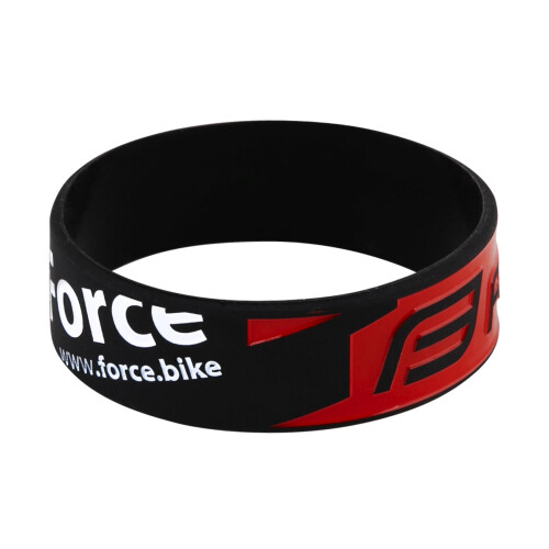 náramek silikonový FORCE, černo-červený-18 cm