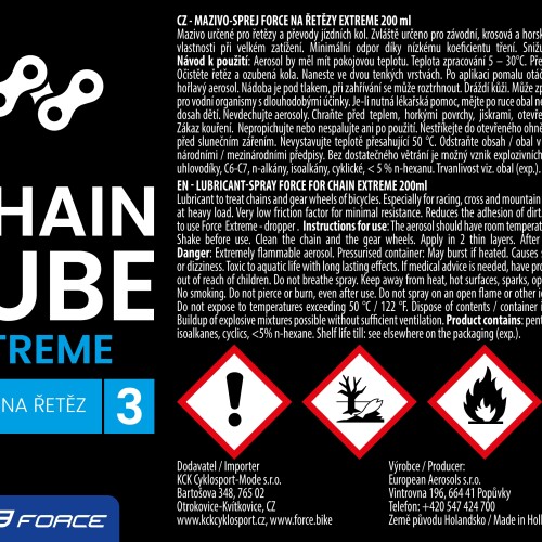 olej na řetěz FORCE EXTREME, sprej 200 ml