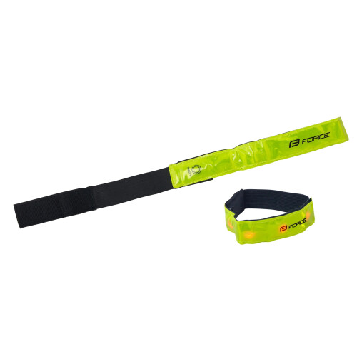 pásek reflexní FORCE s LED diodami 42 cm, žlutý