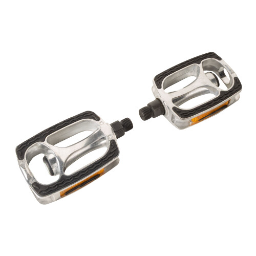 pedály FORCE BRIX hliník PROTISKLUZ,černo-stříbrné