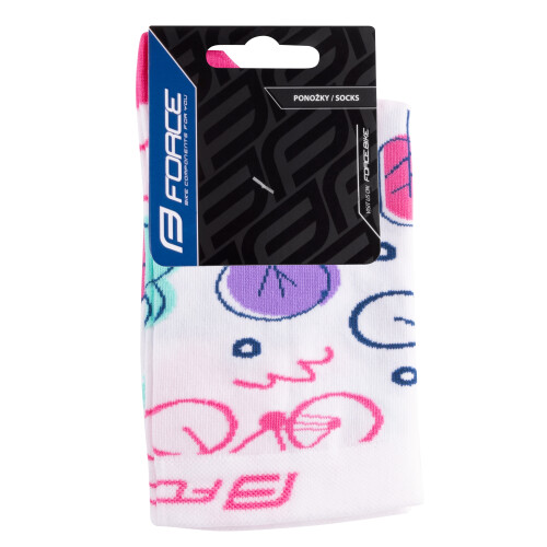 ponožky FORCE CRUISE, bílo-růžové