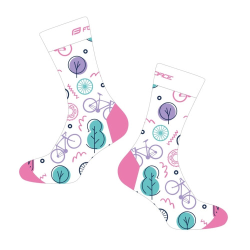 ponožky FORCE CRUISE, bílo-růžové