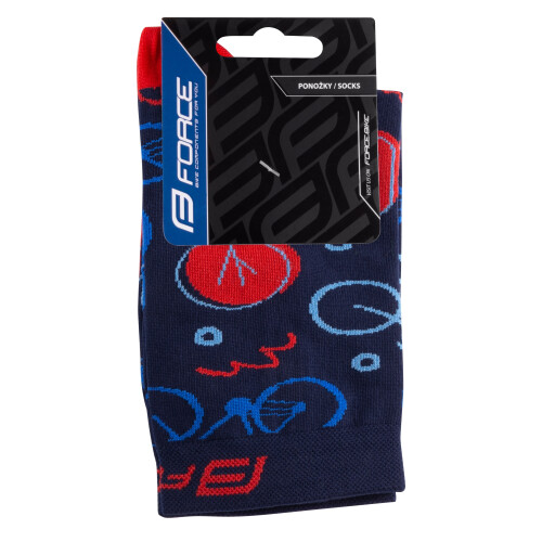ponožky FORCE CRUISE, modro-červené