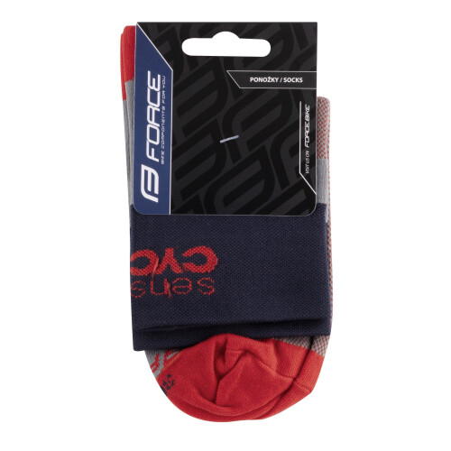ponožky FORCE DIVIDED, šedo-červené