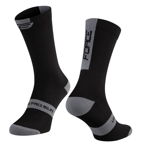 ponožky FORCE LONG PRO SLIM, černo-šedé