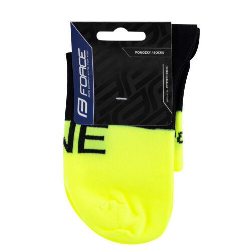 ponožky FORCE ONE, fluo-černé