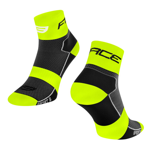 ponožky FORCE SPORT 3, černo-fluo