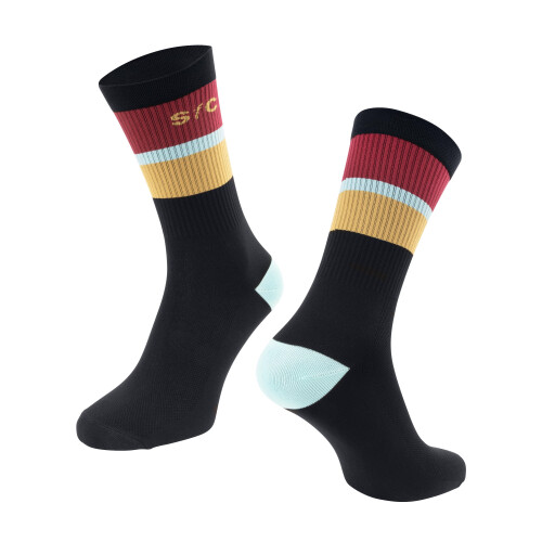 ponožky FORCE STRIPE dlouhé, černé