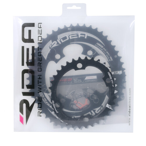 převodníky RIDEA F, eliptické,50/34z, Al, črn/bíl