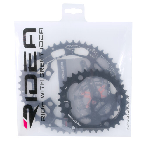převodníky RIDEA LF, eliptické,50/34z, Al, črn/bíl