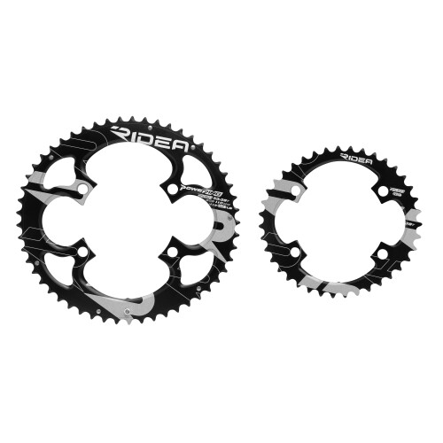 převodníky RIDEA LS, eliptické,53/39z, Al, črn/bíl