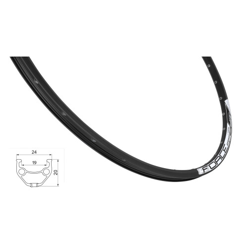 ráfek FORCE BASIC DISC 622x19 36děr, černý
