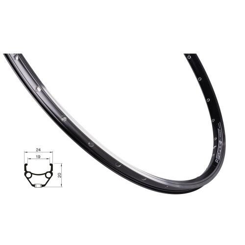 ráfek FORCE CLASSIC 622x19, 36děr, černý