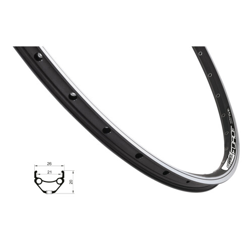 ráfek FORCE PRIME 622x21 32děr, černý