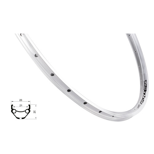 ráfek FORCE PRIME 622x21, 36děr, stříbrný