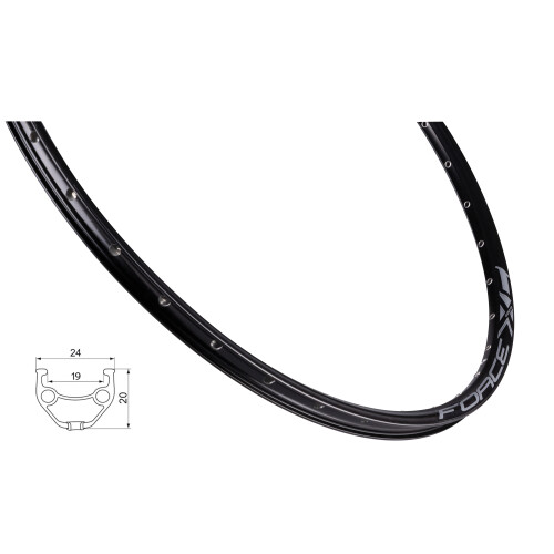 ráfek FORCE XC BASIC DISC 622x19 32děr, černý
