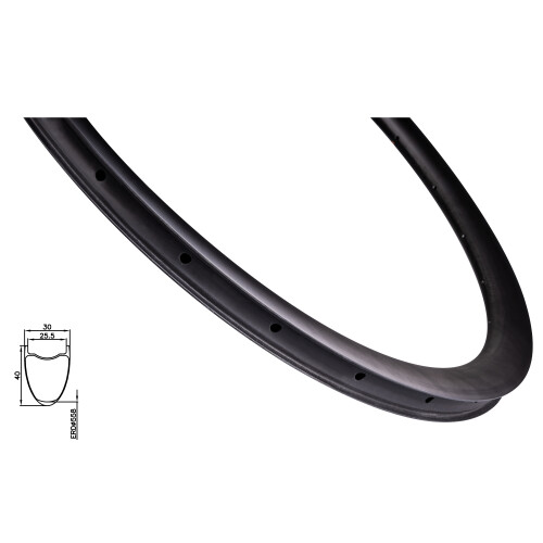ráfek GRAVEL 29" plášťový KARBON 40mm, 24děr