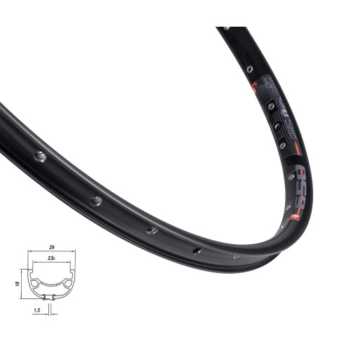 ráfek MACH1-650 DISC 622x23, 32 děr, černý