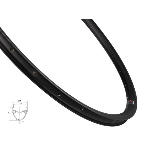 ráfek MACH1 PULSE GRAVEL DISC 622x23, 28 děr,čer