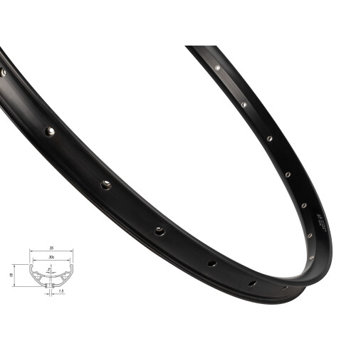 ráfek MACH1 TRUCKY 30 DISC 622x30, 28 děr, černý