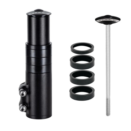 redukce FORCE nástavec vidlice 1 1/8''Al,132mm,črn