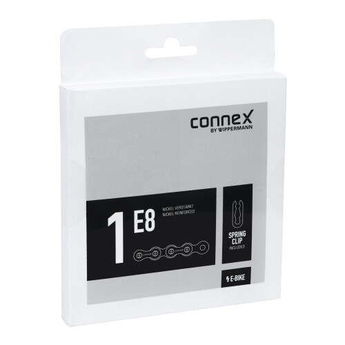 řetěz CONNEX 1E8 pro E-BIKE single speed, stříbrný